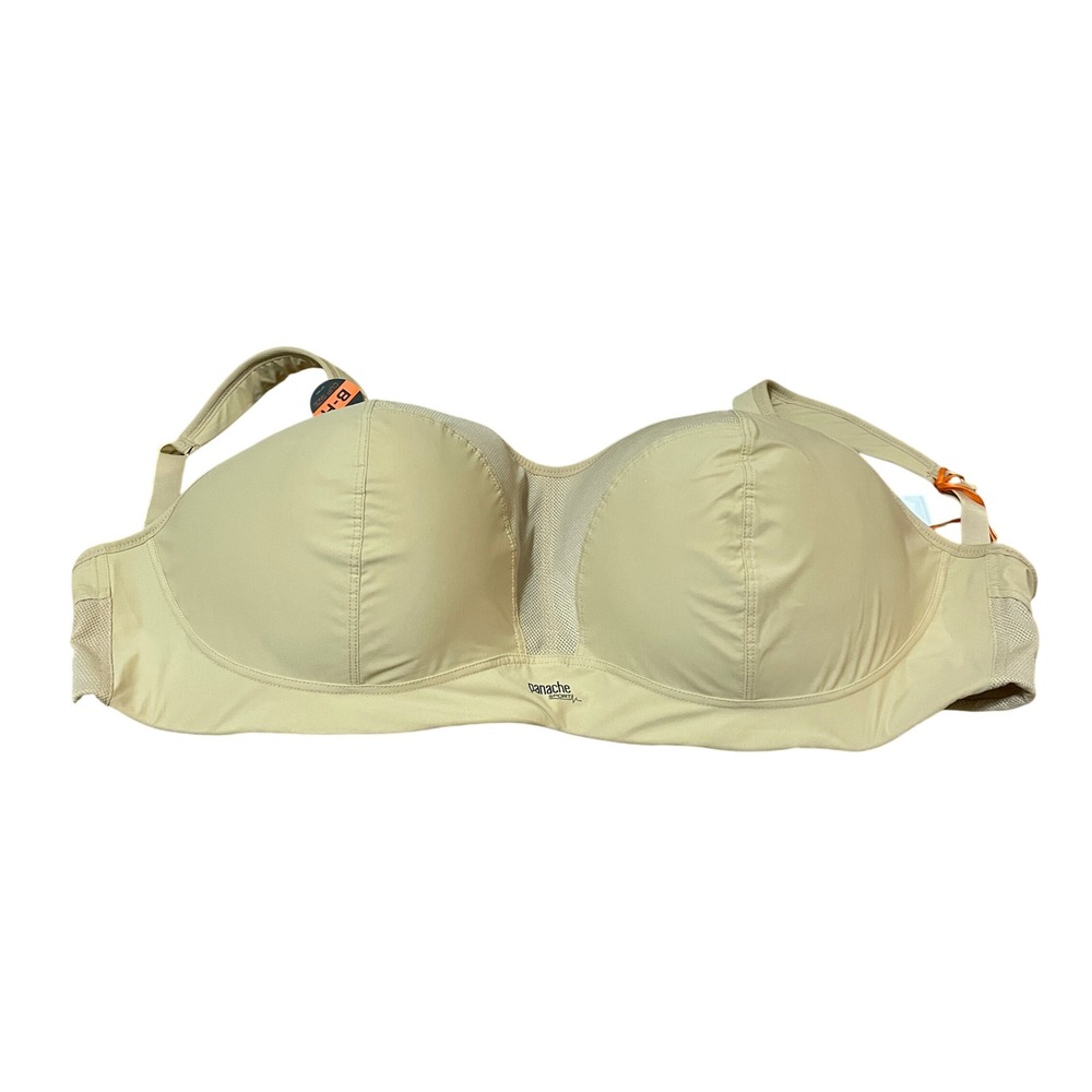 Panache Sport Non Wired Sports Bra 36H Latte Beige Wireless High Impact 7341 NWT